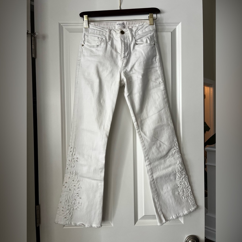 Frame embroidered jeans
